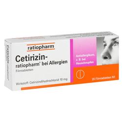 CETIRIZIN-ratiopharm bei Allergien 10 mg Filmtabl.